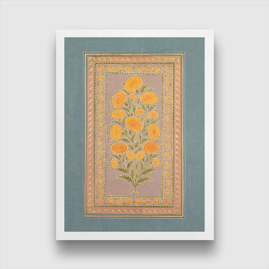 Flowering Marigold Trade with the Portuguese Painting 4 X 5.5 Vertical Premium Wall Art Canvas by MeriDeewar