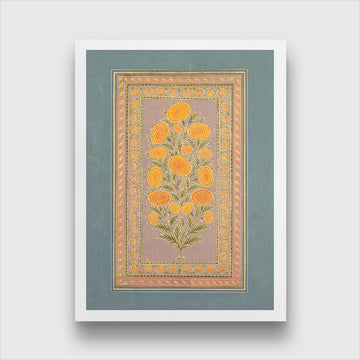 Flowering Marigold Trade with the Portuguese Painting 4 X 5.5 Vertical Premium Wall Art Canvas by MeriDeewar