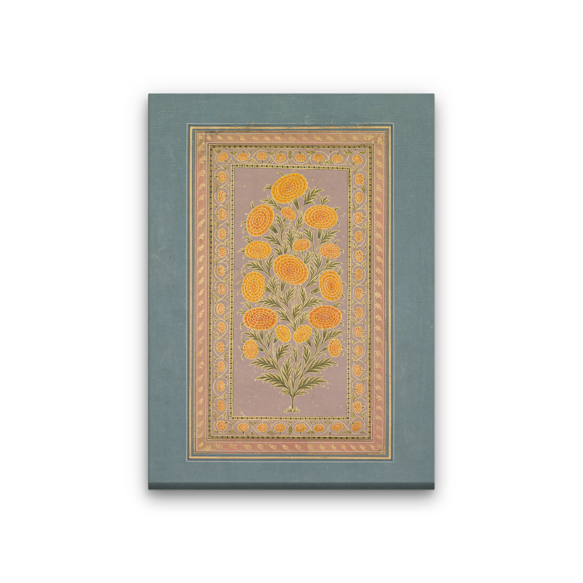 Flowering Marigold Trade with the Portuguese Painting 4 X 5.5 Vertical Premium Wall Art Canvas by MeriDeewar