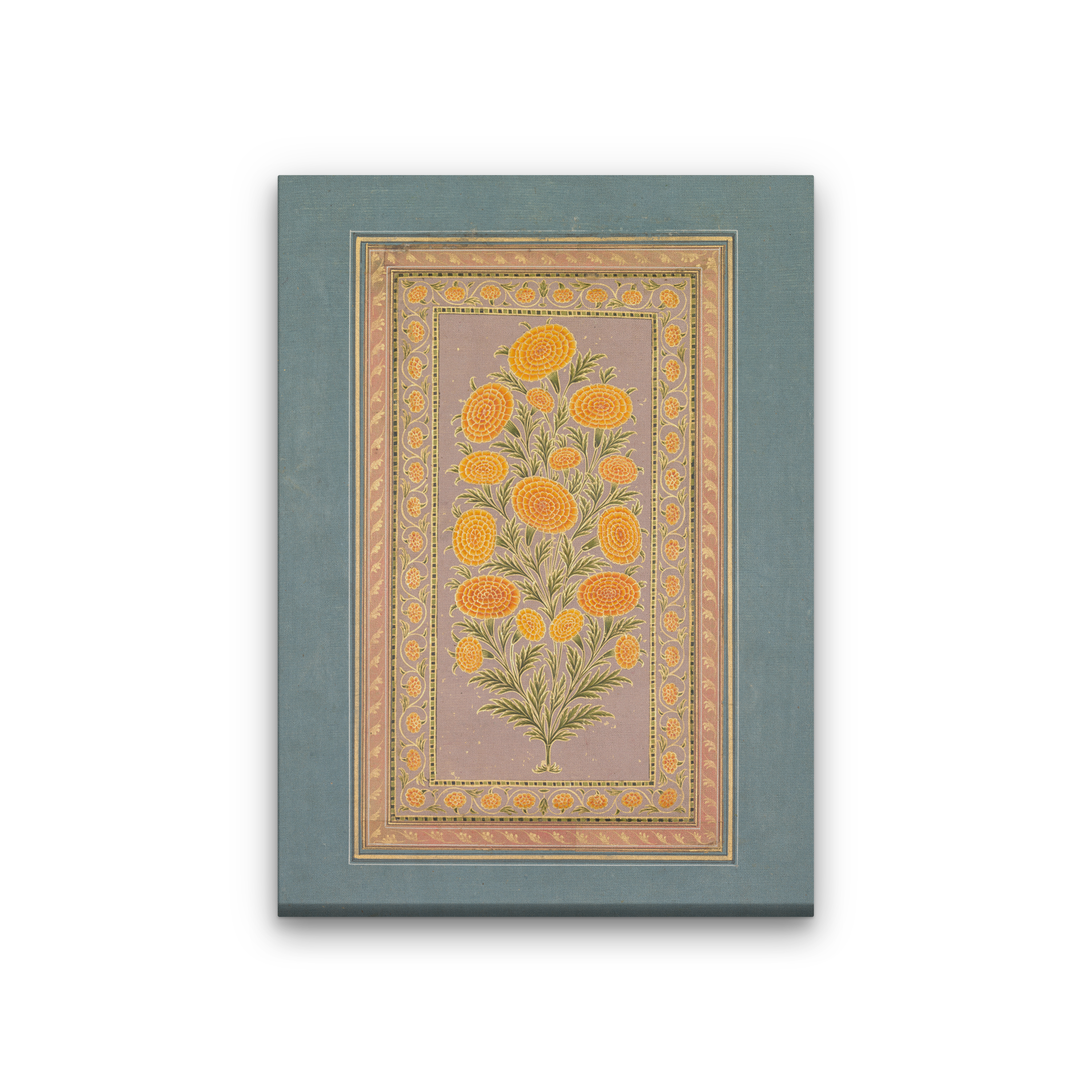 Flowering Marigold Trade with the Portuguese Painting 4 X 5.5 Vertical Premium Wall Art Canvas by MeriDeewar