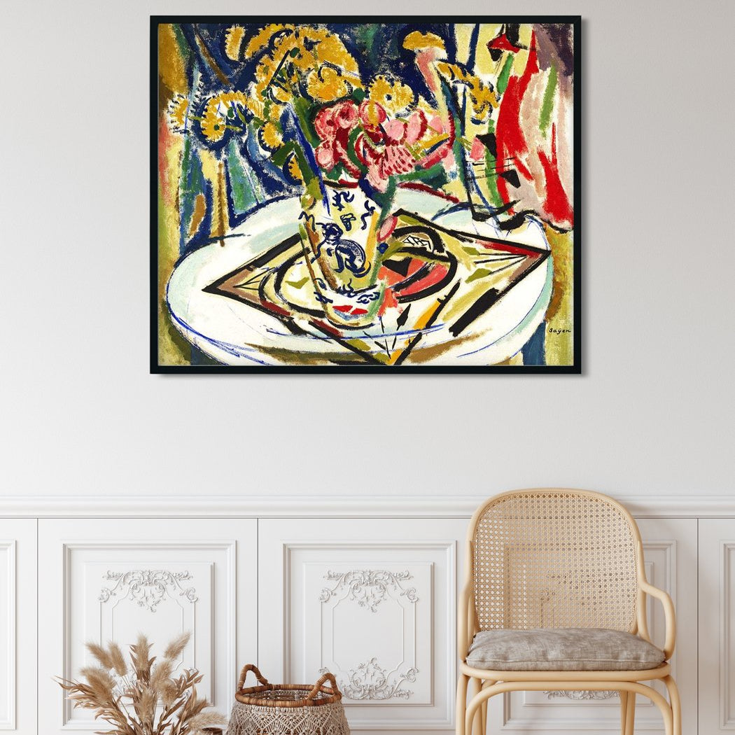 Flowers Henry Lyman Saÿen Painting - MeriDeewar 6 : 5 Horizontal Premium Wall Art Canvas by MeriDeewar