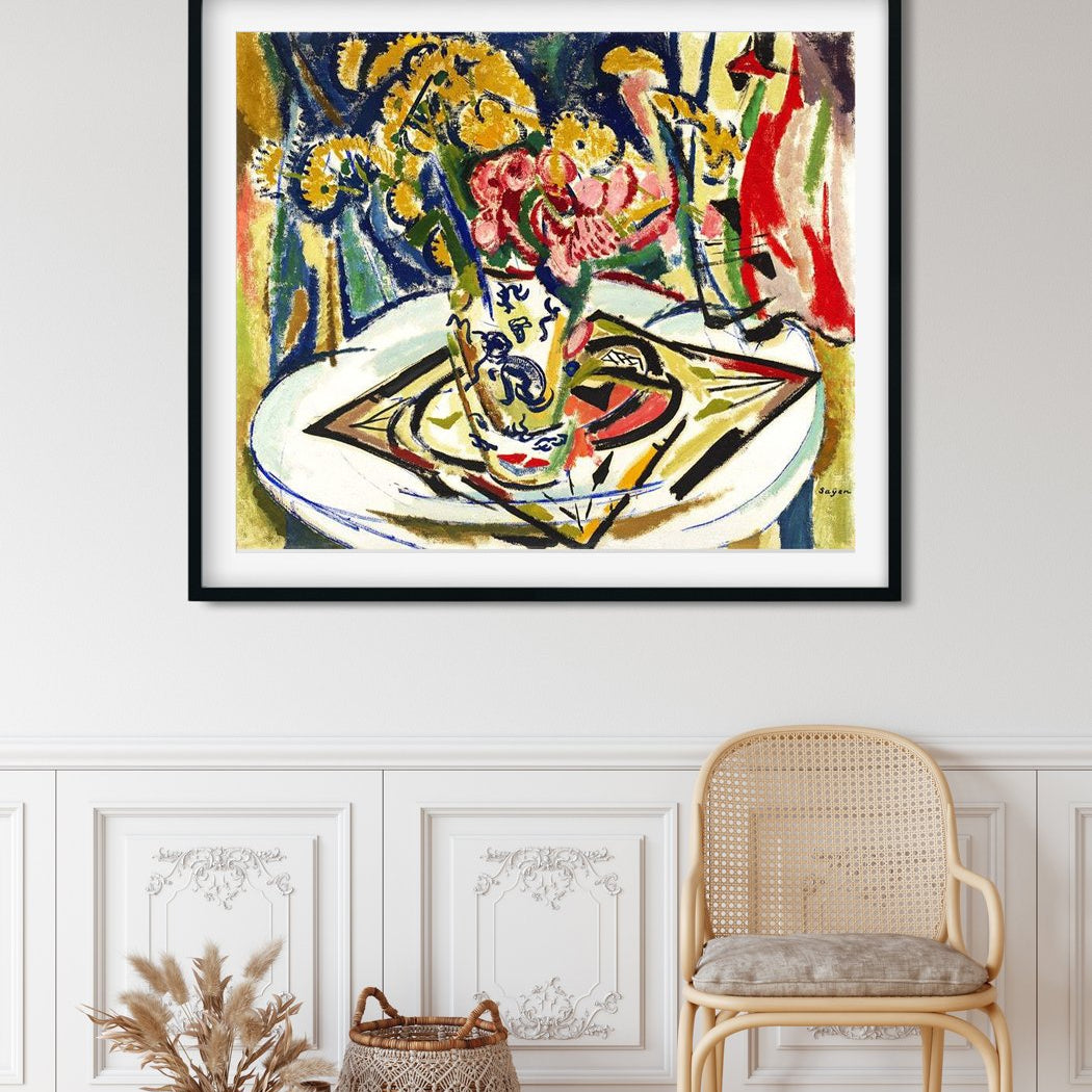 Flowers Henry Lyman Saÿen Painting - MeriDeewar 6 : 5 Horizontal Premium Wall Art Canvas by MeriDeewar