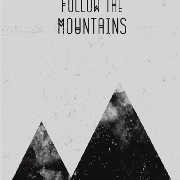 Follow the Mountains Art Painting - Meri Deewar 2 : 3 Vertical Premium Wall Art Canvas by MeriDeewar