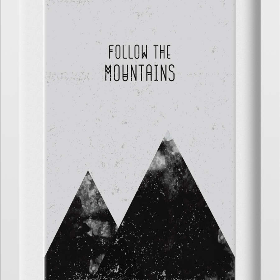 Follow the Mountains Art Painting - Meri Deewar 2 : 3 Vertical Premium Wall Art Canvas by MeriDeewar