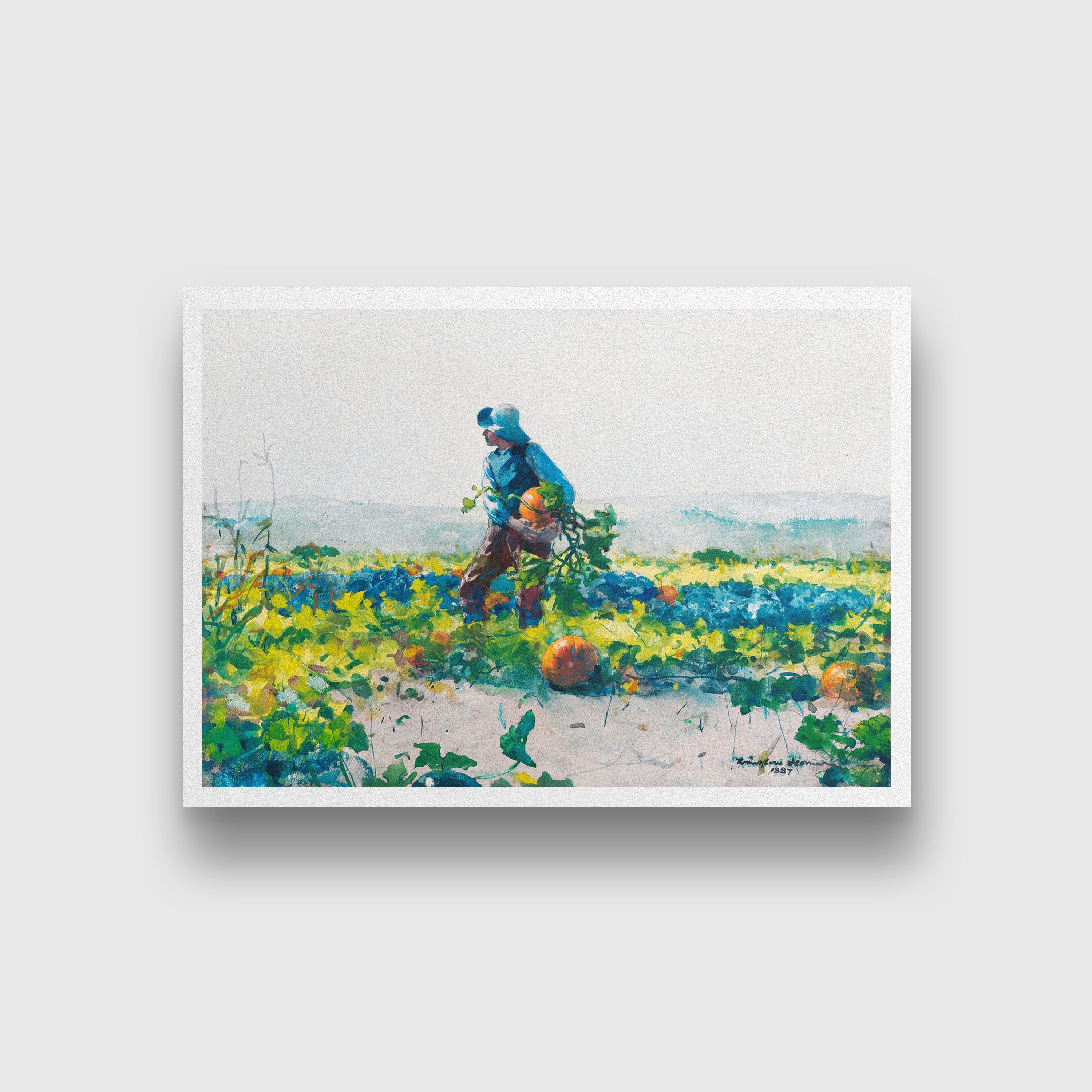 For to Be a Farmer’s Boy painting - Meri Deewar 3 : 2 Horizontal Premium Wall Art Canvas by MeriDeewar