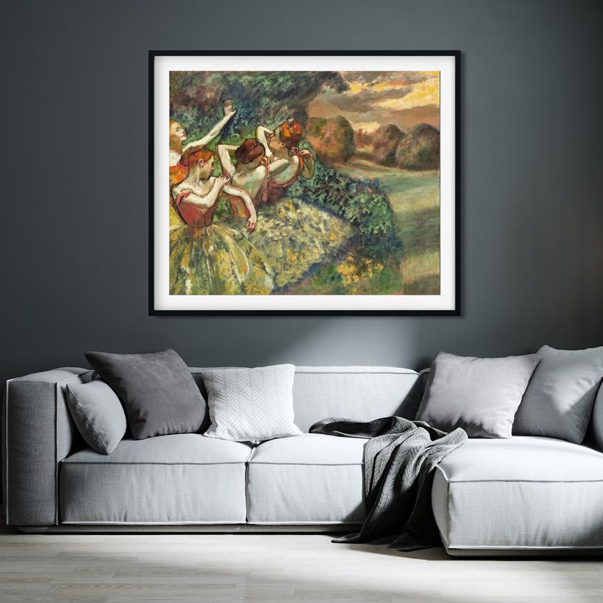Four Dancers Painting - Meri Deewar 1 : 1 Square Premium Wall Art Canvas by MeriDeewar