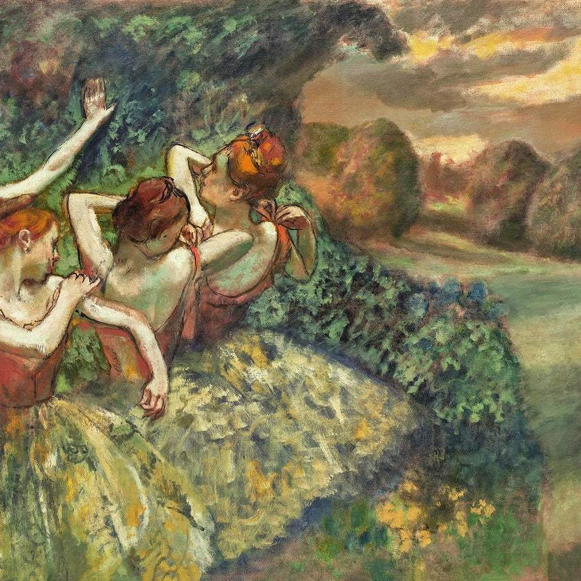 Four Dancers Painting - Meri Deewar 1 : 1 Square Premium Wall Art Canvas by MeriDeewar