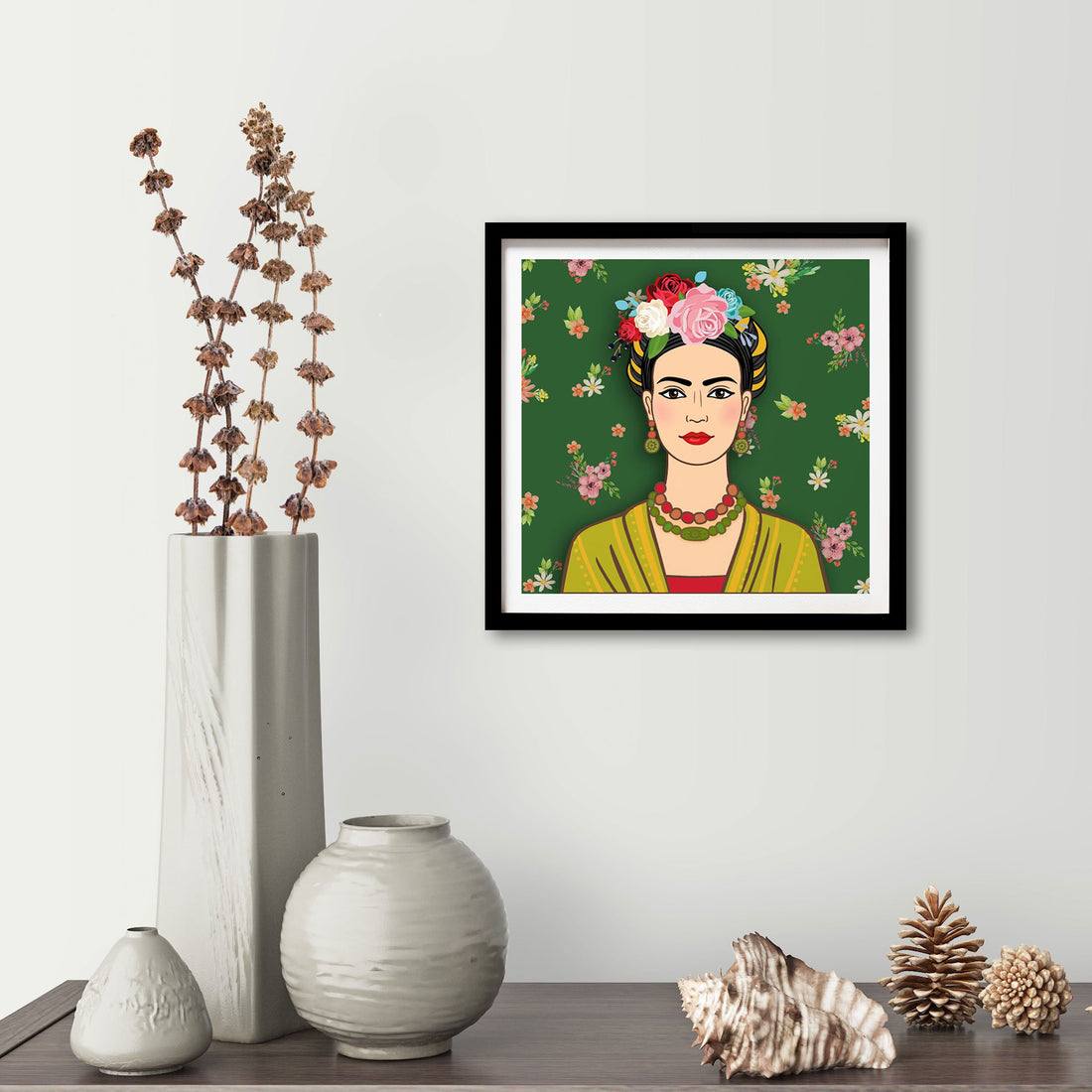 Frida Kahlo Artwork Painting - Meri Deewar 1 : 1 Square Premium Wall Art Canvas by MeriDeewar