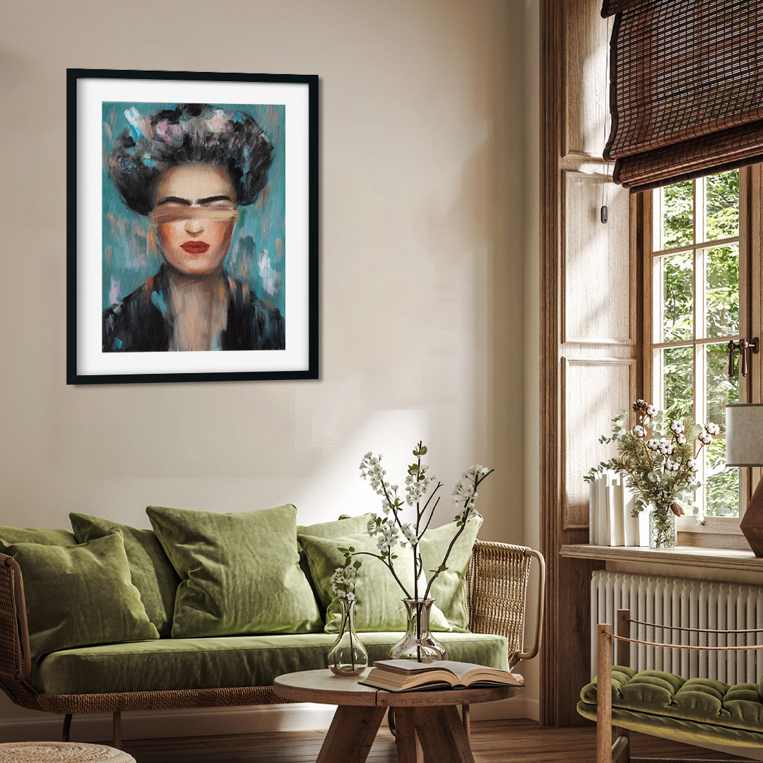 Frida Kahlo Modern Art Painting 3 : 4 Vertical Premium Wall Art Canvas by MeriDeewar
