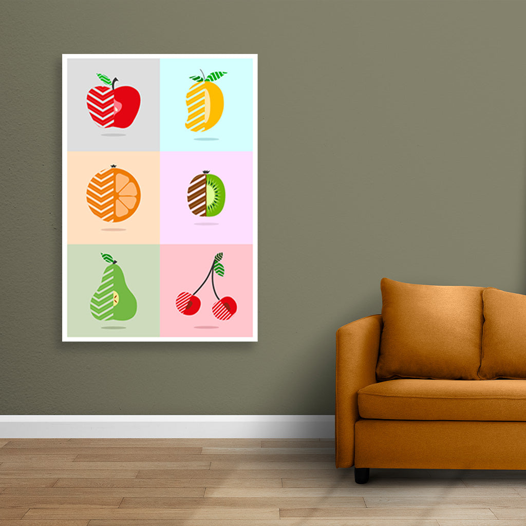 Fruits painting 2 : 3 Vertical Premium Wall Art Canvas by MeriDeewar
