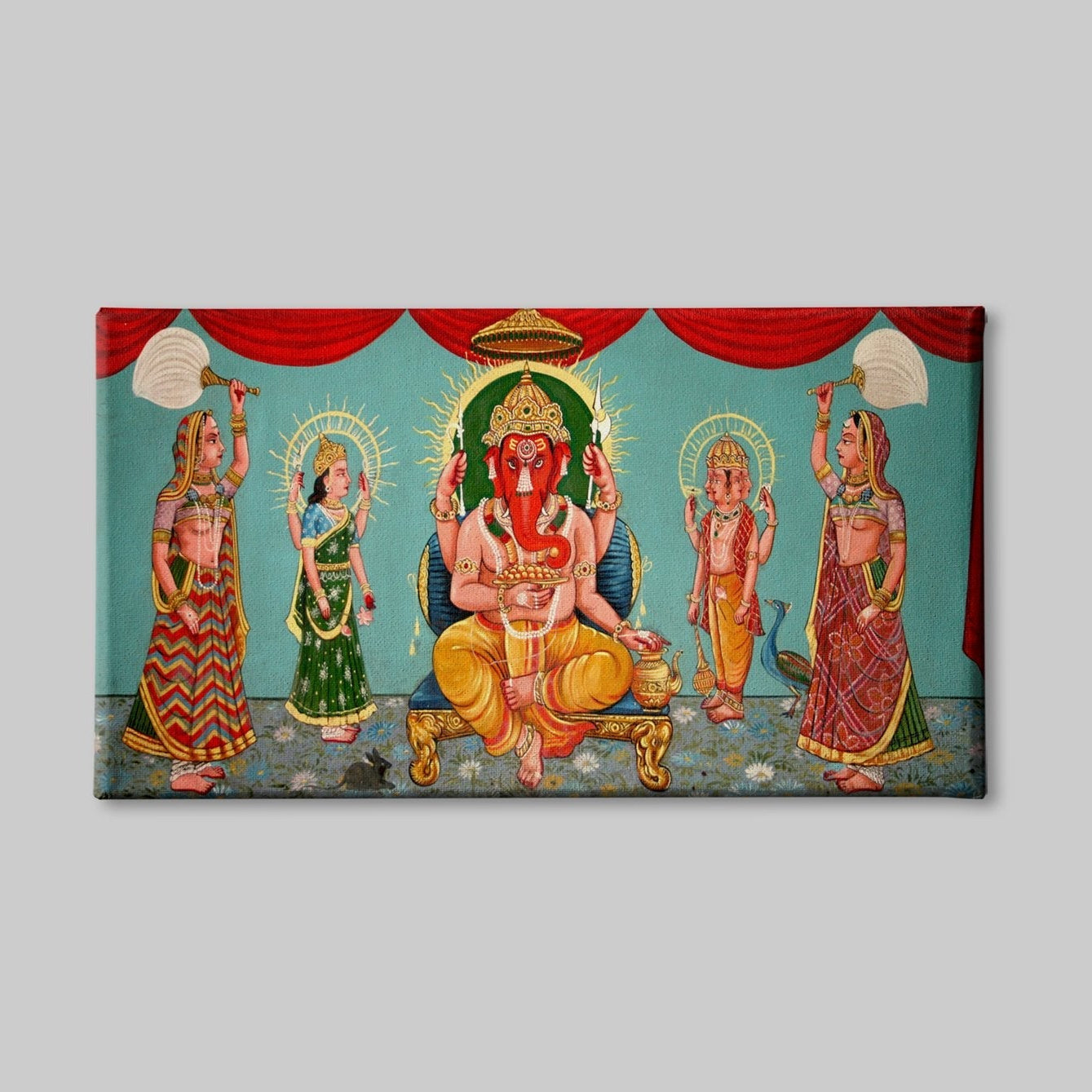 Ganesh (Vighnesvara) Painting - Meri Deewar 2 : 3 Vertical Premium Wall Art Canvas by MeriDeewar