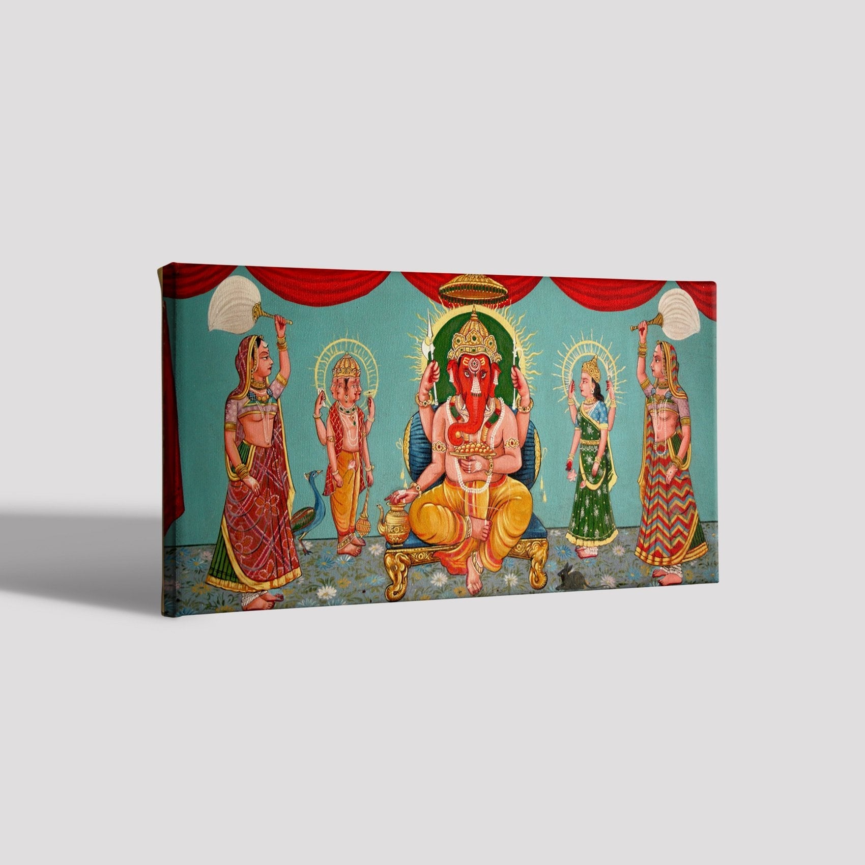 Ganesh (Vighnesvara) Painting - Meri Deewar 2 : 3 Vertical Premium Wall Art Canvas by MeriDeewar