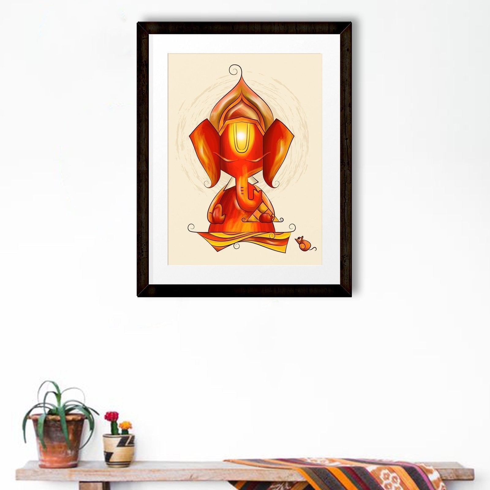Ganesha Artwork Painting - Meri Deewar 3 : 4 Vertical Premium Wall Art Canvas by MeriDeewar