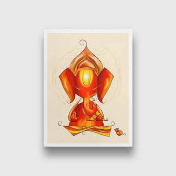 Ganesha Artwork Painting - Meri Deewar 3 : 4 Vertical Premium Wall Art Canvas by MeriDeewar