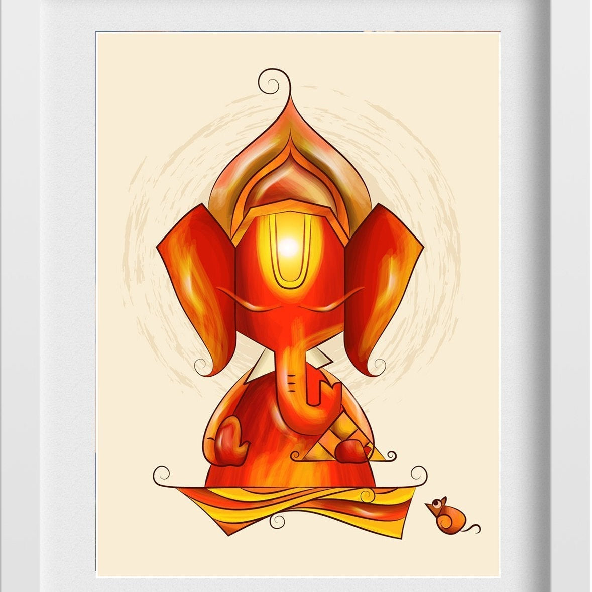Ganesha Artwork Painting - Meri Deewar 3 : 4 Vertical Premium Wall Art Canvas by MeriDeewar