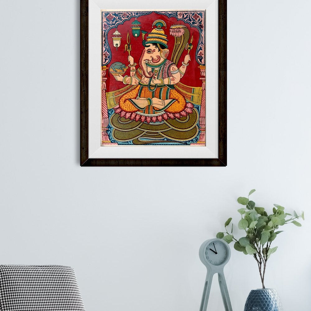 Ganesha Painting - Meri Deewar 4 :5 Vertical Premium Wall Art Canvas by MeriDeewar