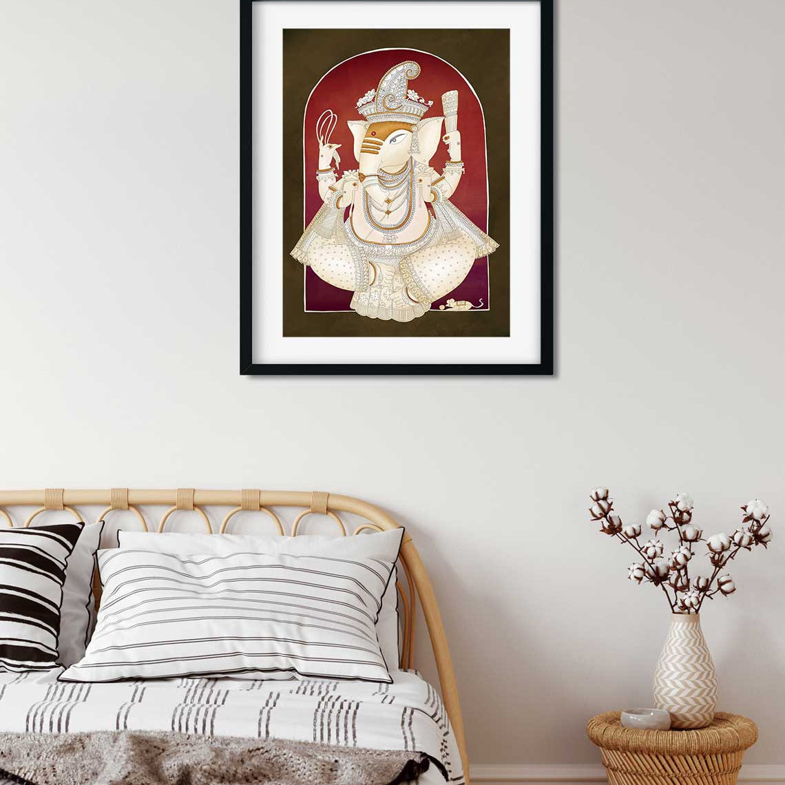 Ganesha Painting 3 : 4 Vertical Premium Wall Art Canvas by MeriDeewar