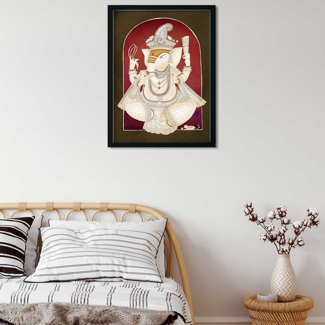 Ganesha Painting 3 : 4 Vertical Premium Wall Art Canvas by MeriDeewar