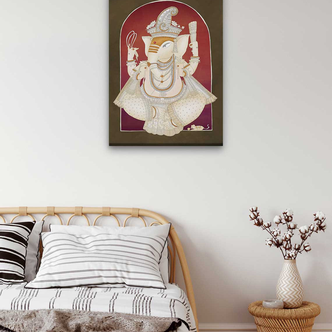 Ganesha Painting 3 : 4 Vertical Premium Wall Art Canvas by MeriDeewar
