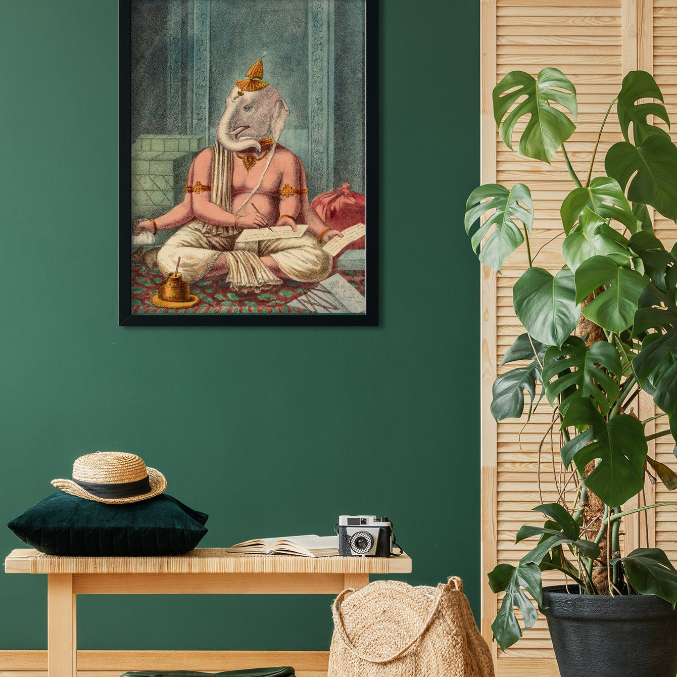 Ganesha Painting 4 :5 Vertical Premium Wall Art Canvas by MeriDeewar