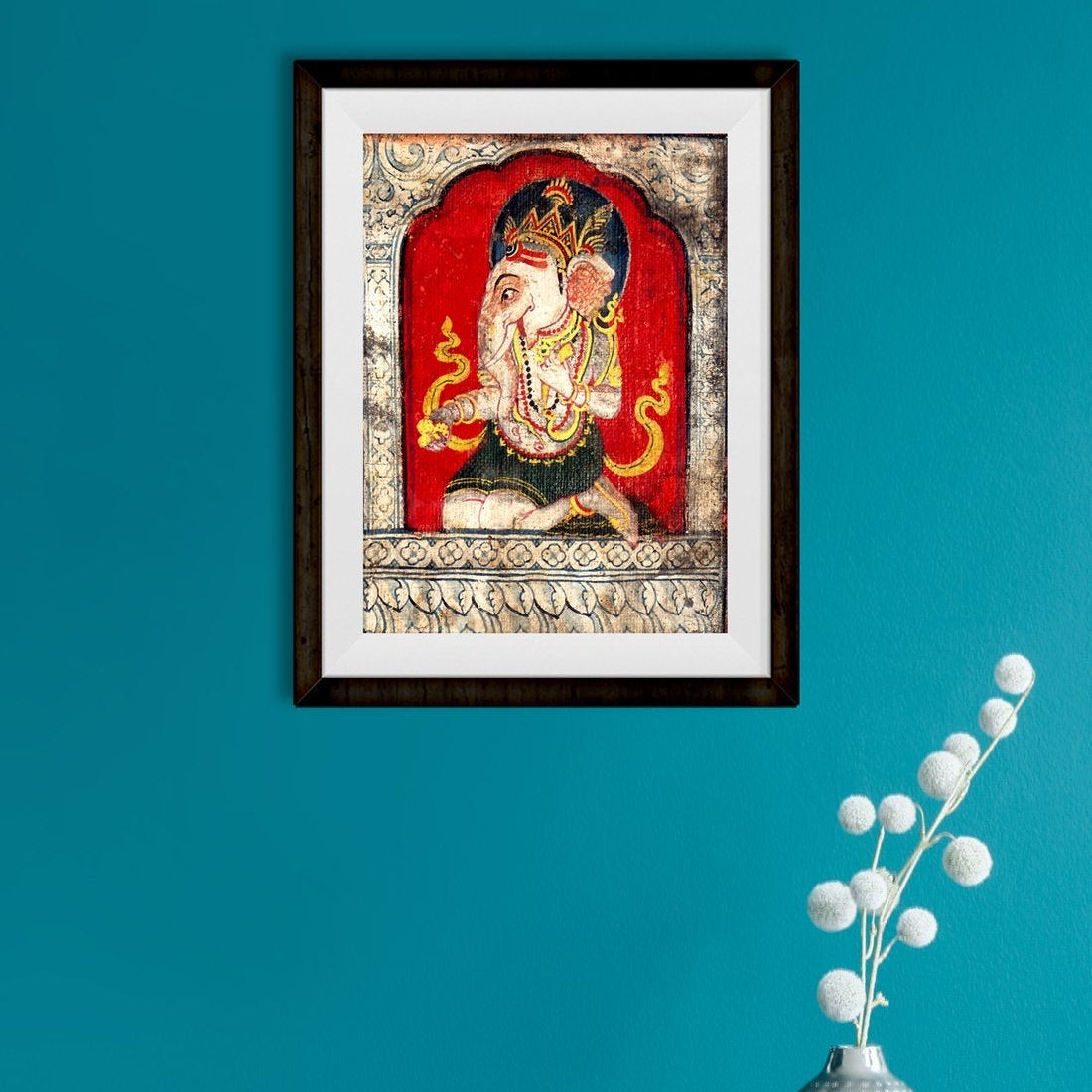 Ganeshji Painting - Meri Deewar 2 : 3 Vertical Premium Wall Art Canvas by MeriDeewar