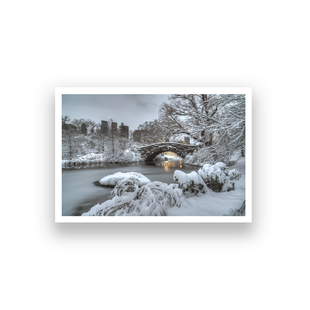 Gapstow Bridge Central Park New York Wall Painting 3 : 2 Horizontal Premium Wall Art Canvas by MeriDeewar