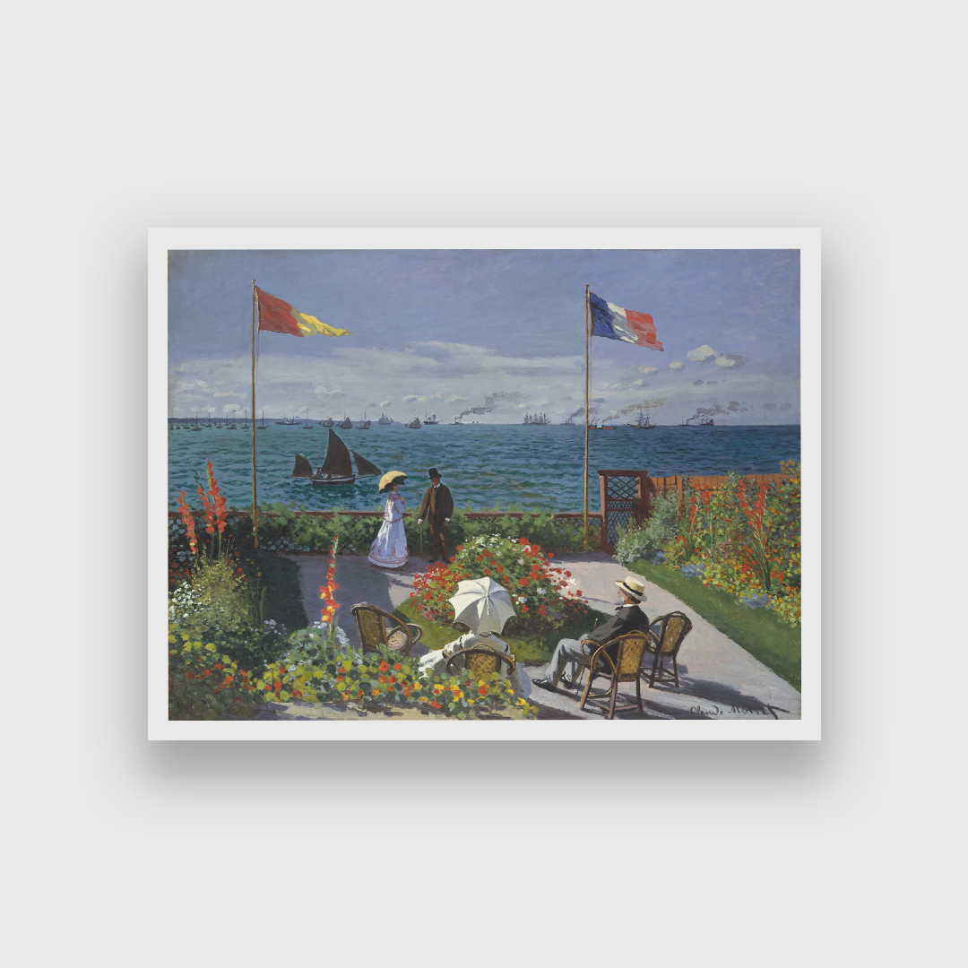 Garden at Sainte Adresse Painting 4 : 3 Horizontal Premium Wall Art Canvas by MeriDeewar