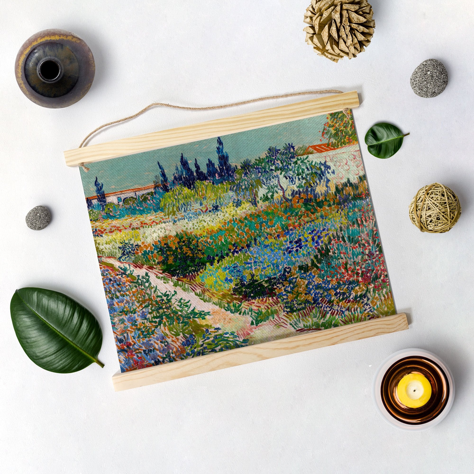 Garden By Van Gogh Hanging Canvas Painting - Meri Deewar Hanging Canvas Premium Wall Art Canvas by MeriDeewar