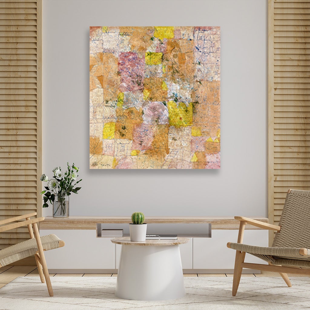 Garden city idyll painting - Meri Deewar 1 : 1 Square Premium Wall Art Canvas by MeriDeewar