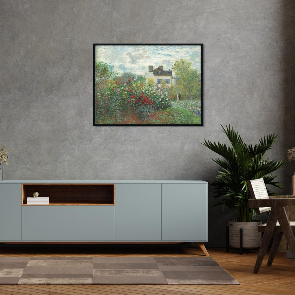 Garden Painting By Claude Monet- Meri Deewar 4 : 3 Horizontal Premium Wall Art Canvas by MeriDeewar
