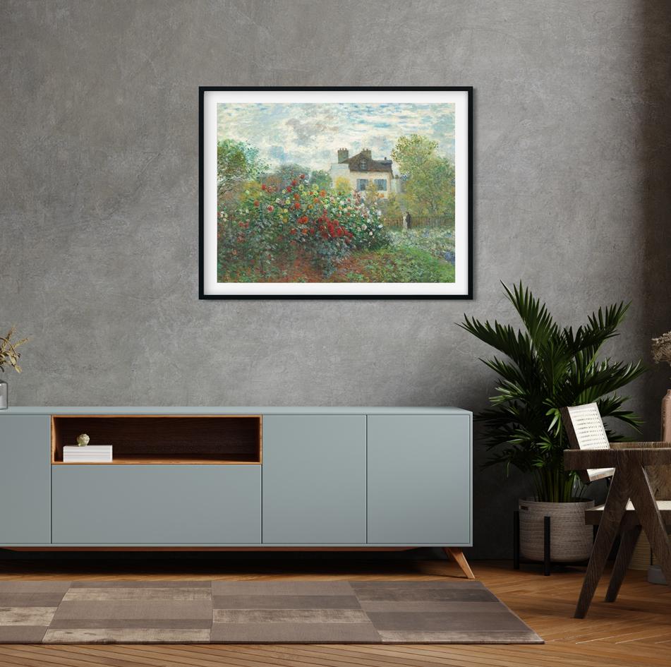 Garden Painting By Claude Monet- Meri Deewar 4 : 3 Horizontal Premium Wall Art Canvas by MeriDeewar