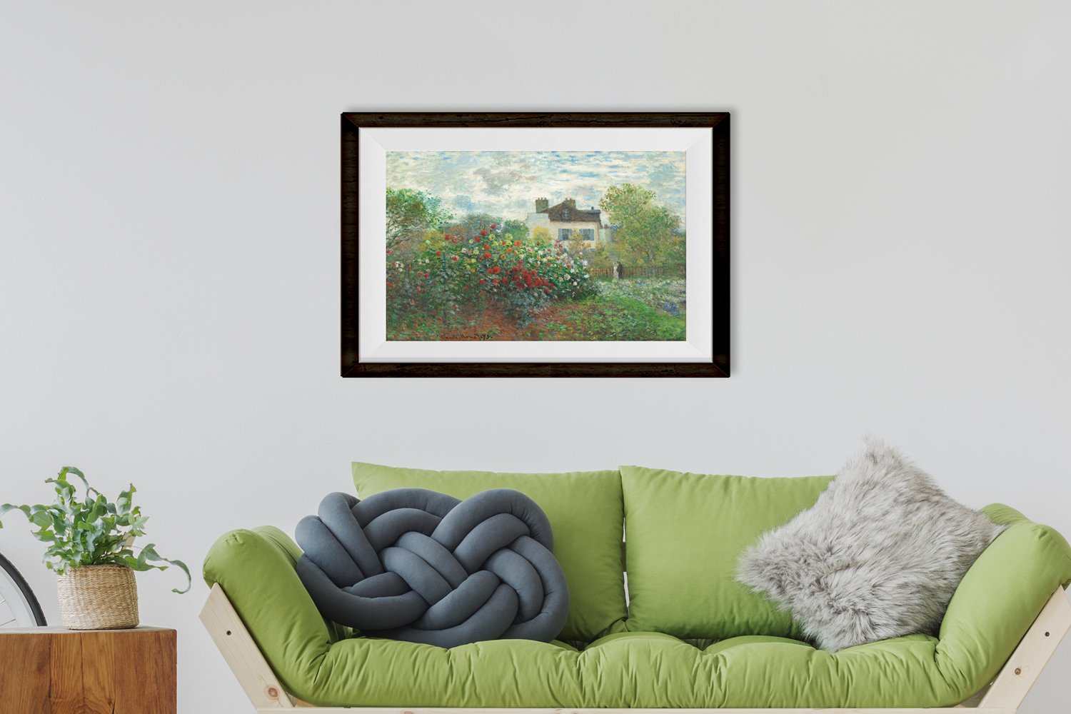 Garden Painting By Claude Monet- Meri Deewar 4 : 3 Horizontal Premium Wall Art Canvas by MeriDeewar