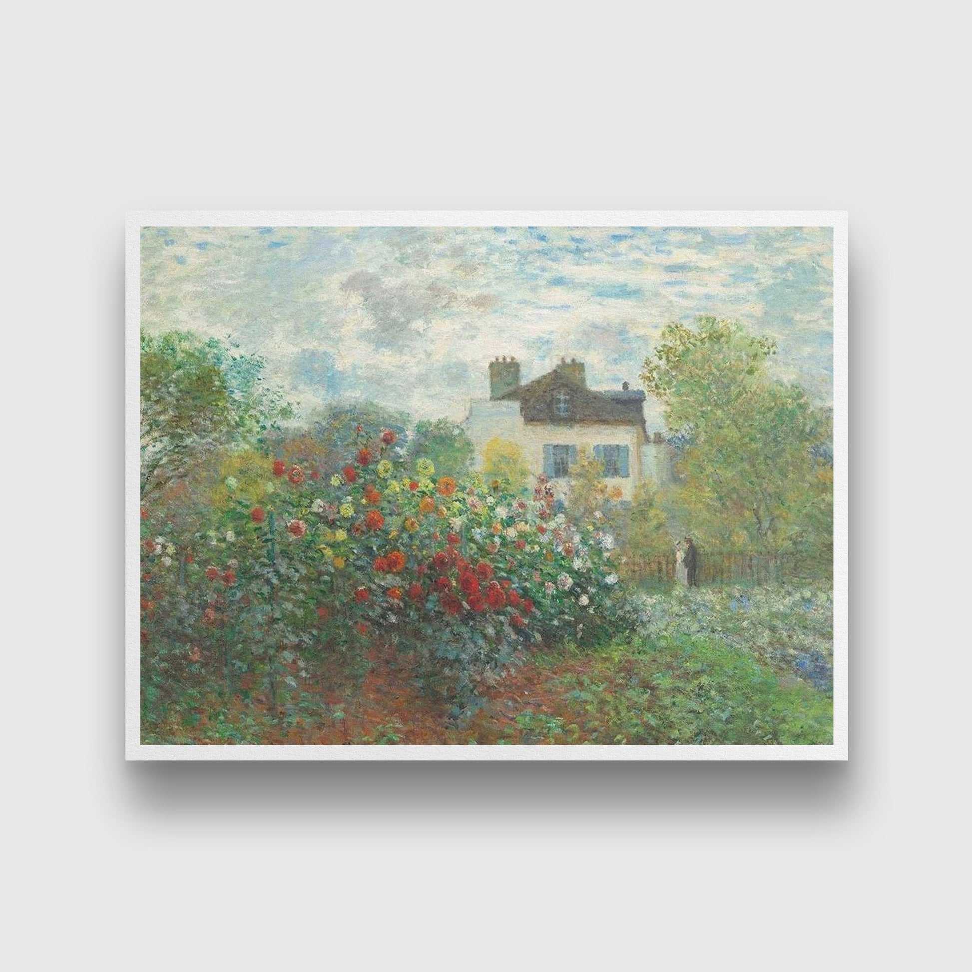 Garden Painting By Claude Monet- Meri Deewar 4 : 3 Horizontal Premium Wall Art Canvas by MeriDeewar