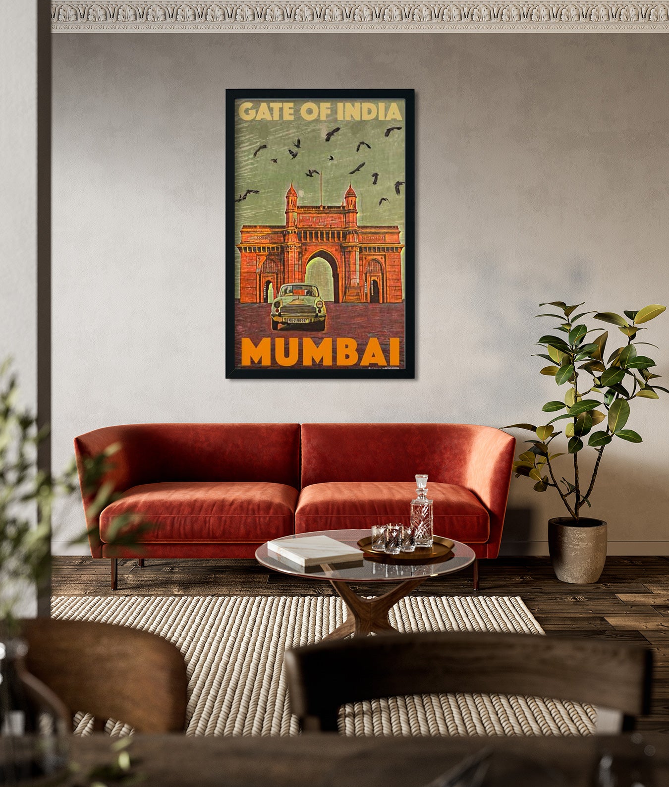 Gate Way of Inida Vintage Poster 2 : 3 Vertical Premium Wall Art Canvas by MeriDeewar