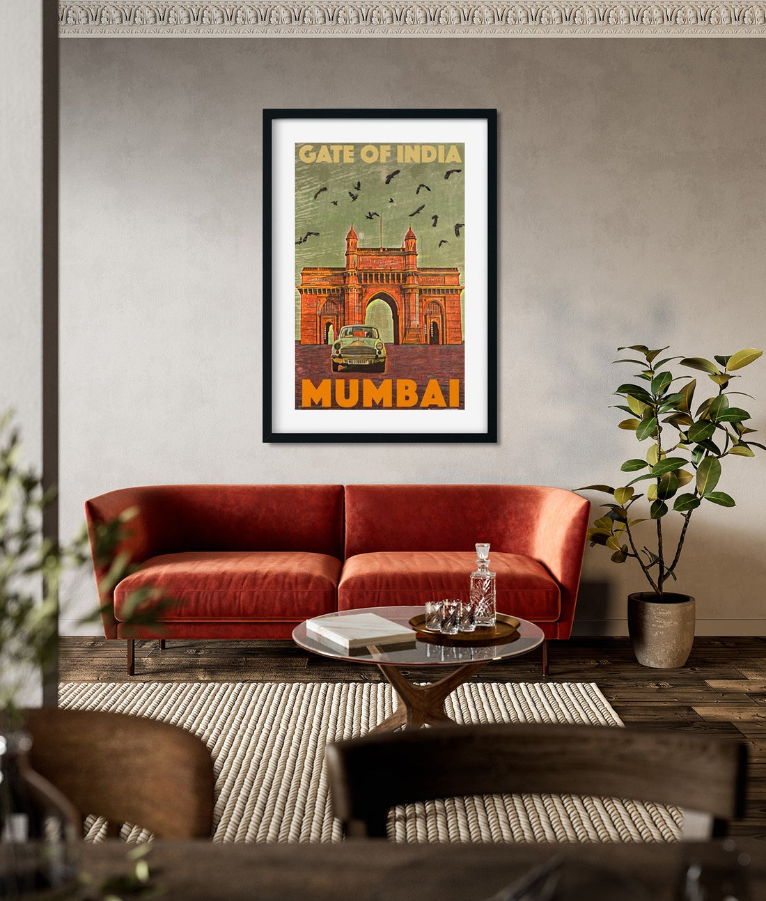 Gate Way of Inida Vintage Poster 2 : 3 Vertical Premium Wall Art Canvas by MeriDeewar