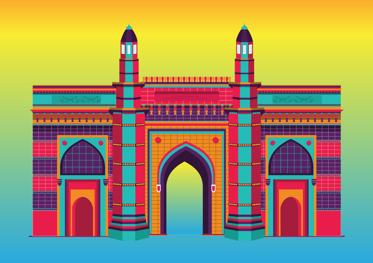 Gatway of india painting 3 : 2 Horizontal Premium Wall Art Canvas by MeriDeewar