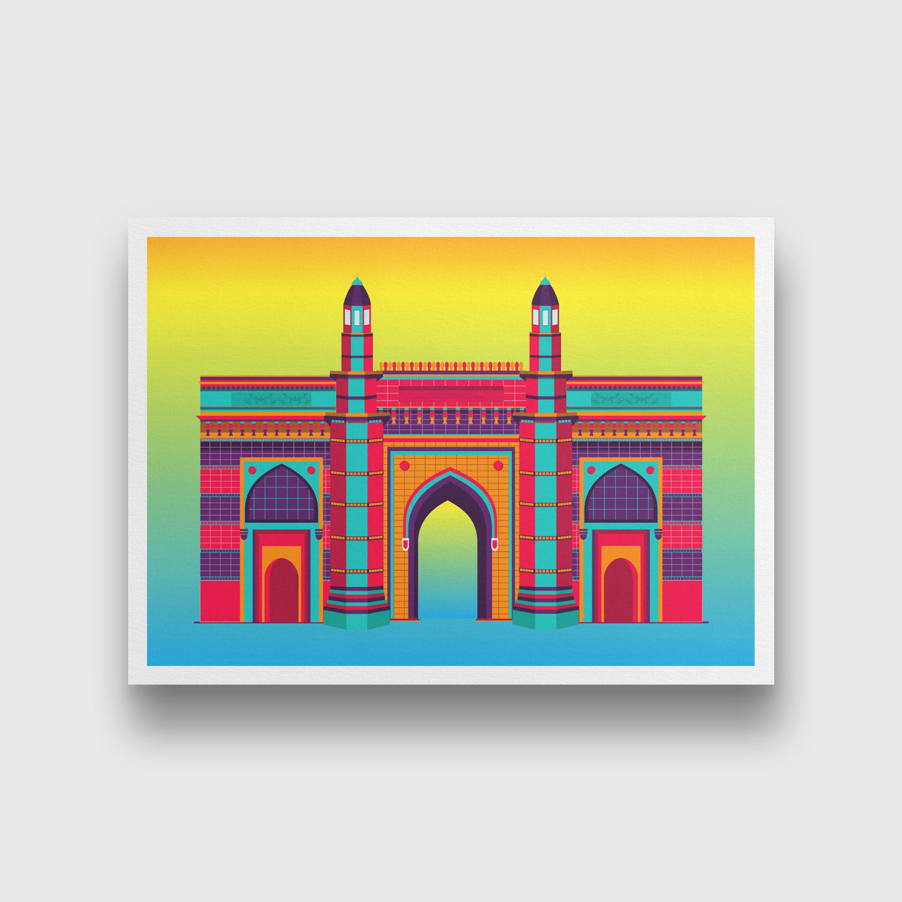 Gatway of india painting 3 : 2 Horizontal Premium Wall Art Canvas by MeriDeewar