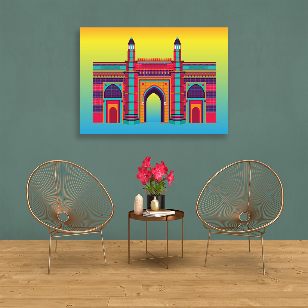 Gatway of india painting 3 : 2 Horizontal Premium Wall Art Canvas by MeriDeewar