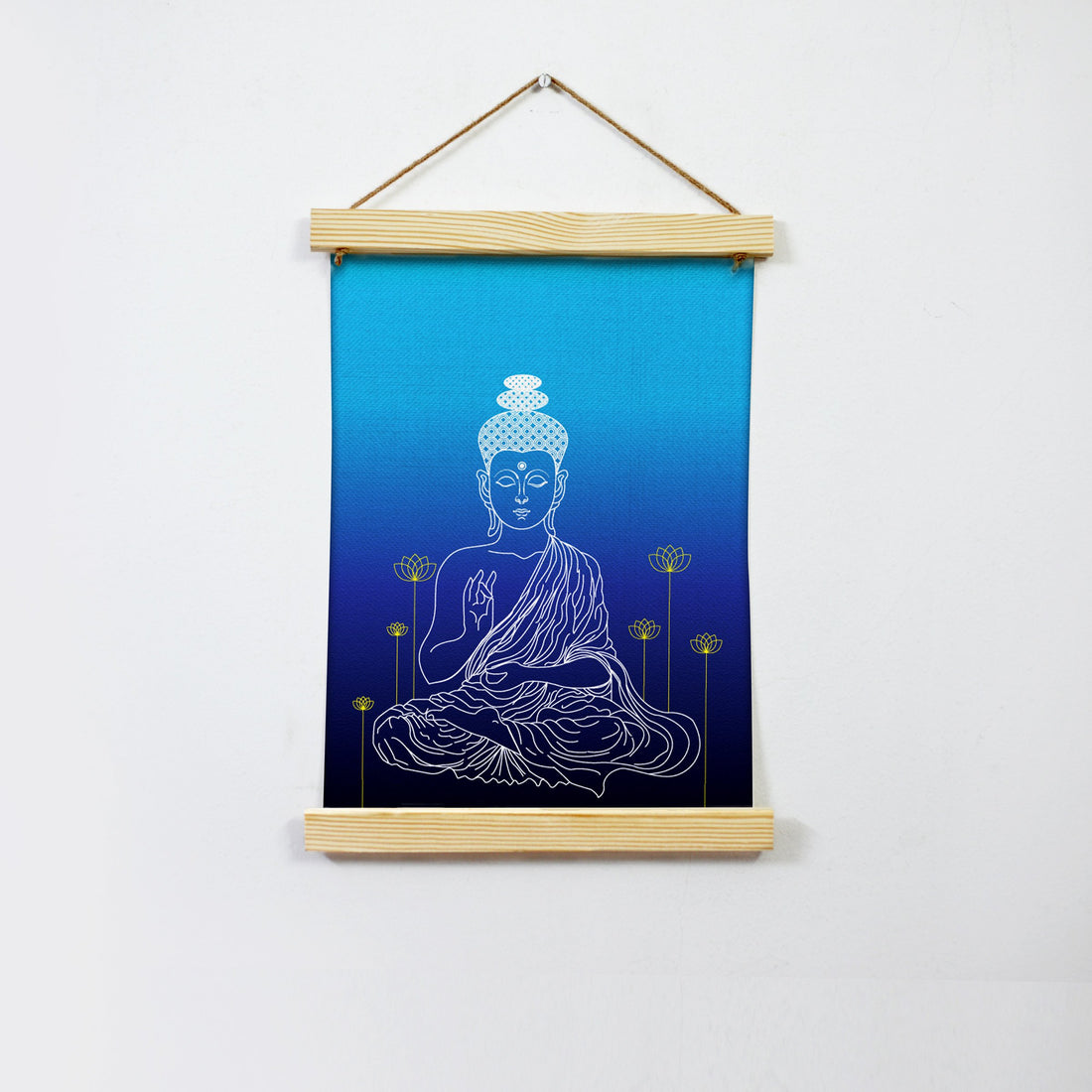 Gautam Buddha Hanging Canvas Painting - Meri Deewar Hanging Canvas Premium Wall Art Canvas by MeriDeewar