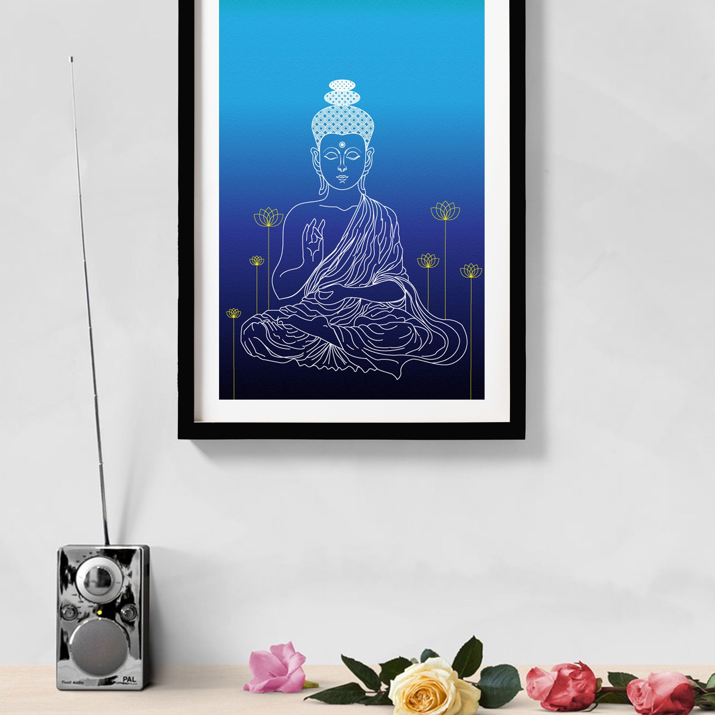 Gautam Buddha Painting - Meri Deewar 2 : 3 Vertical Premium Wall Art Canvas by MeriDeewar
