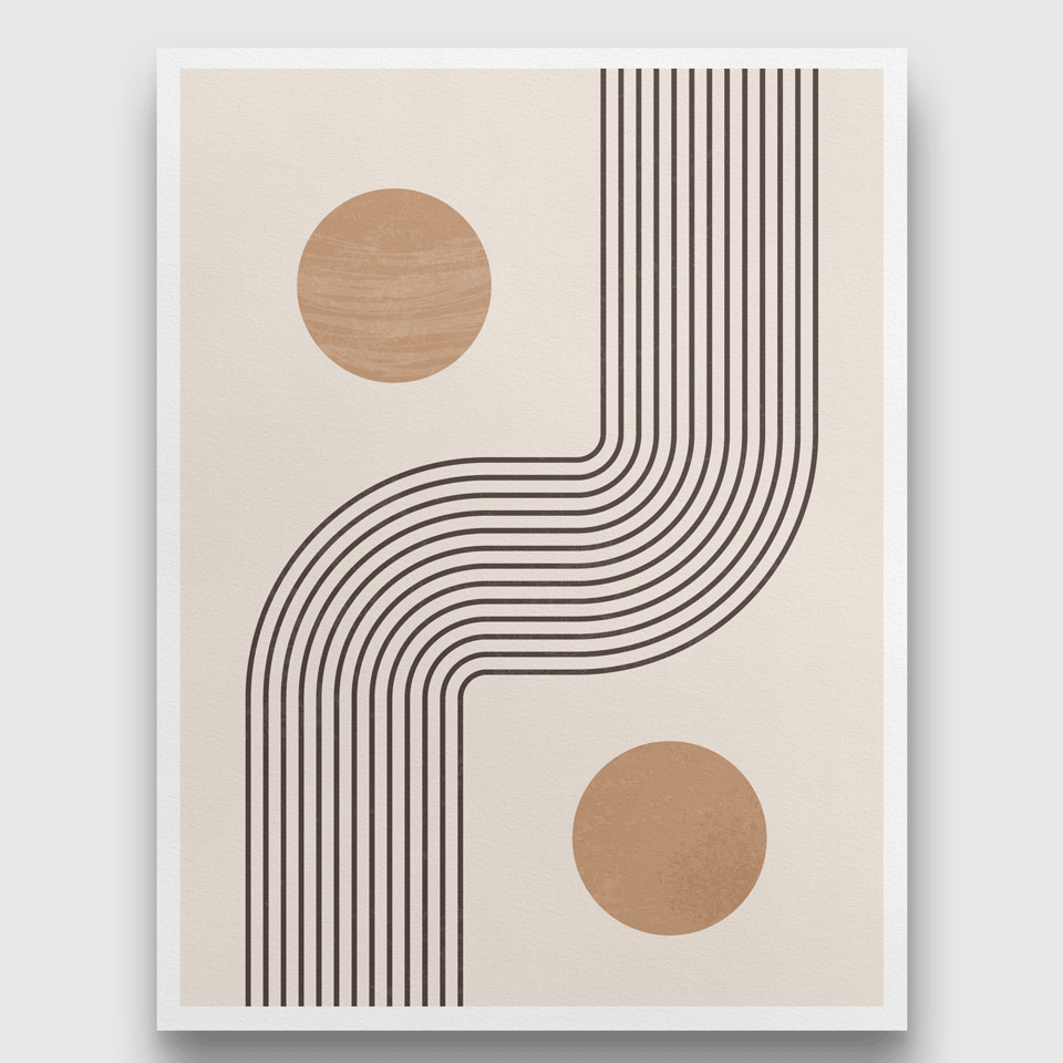 Geometric Arch Lines Paninting 3 : 4 Vertical Premium Wall Art Canvas by MeriDeewar