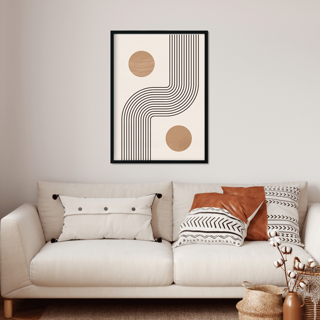 Geometric Arch Lines Paninting 3 : 4 Vertical Premium Wall Art Canvas by MeriDeewar