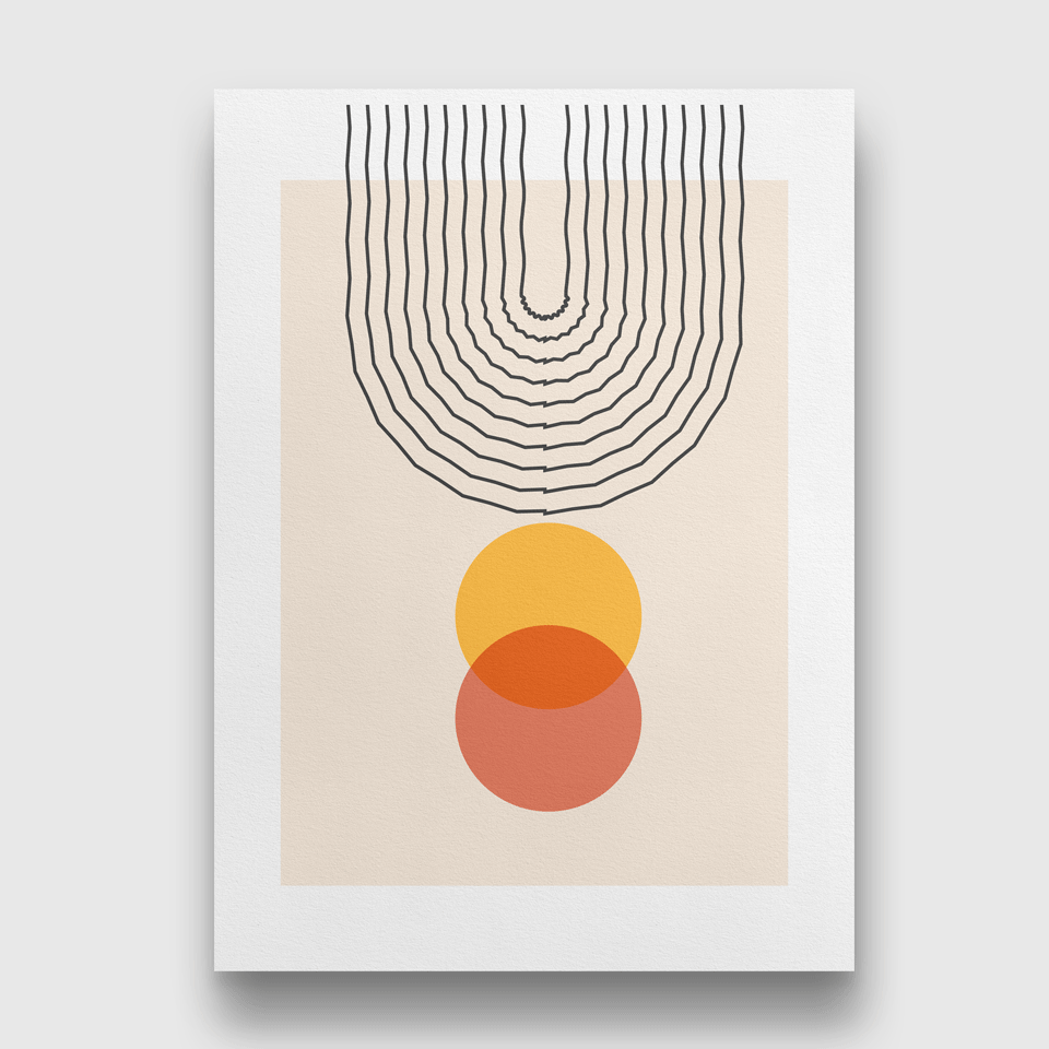 Geometric Balance Shapes Art Painting 4 X 5.5 Vertical Premium Wall Art Canvas by MeriDeewar