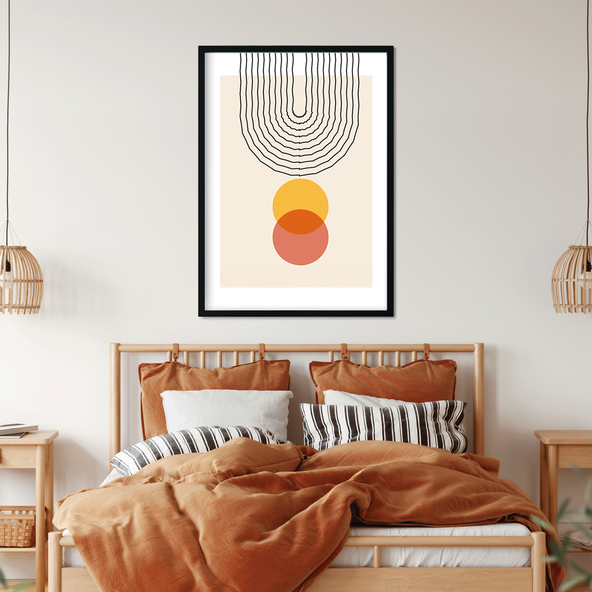 Geometric Balance Shapes Art Painting 4 X 5.5 Vertical Premium Wall Art Canvas by MeriDeewar