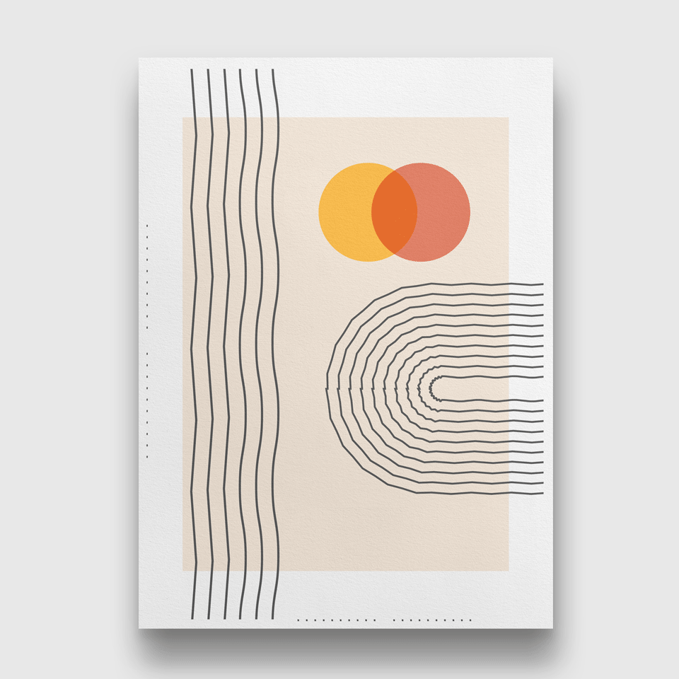 Geometric Lines wall Painting 4 X 5.5 Vertical Premium Wall Art Canvas by MeriDeewar