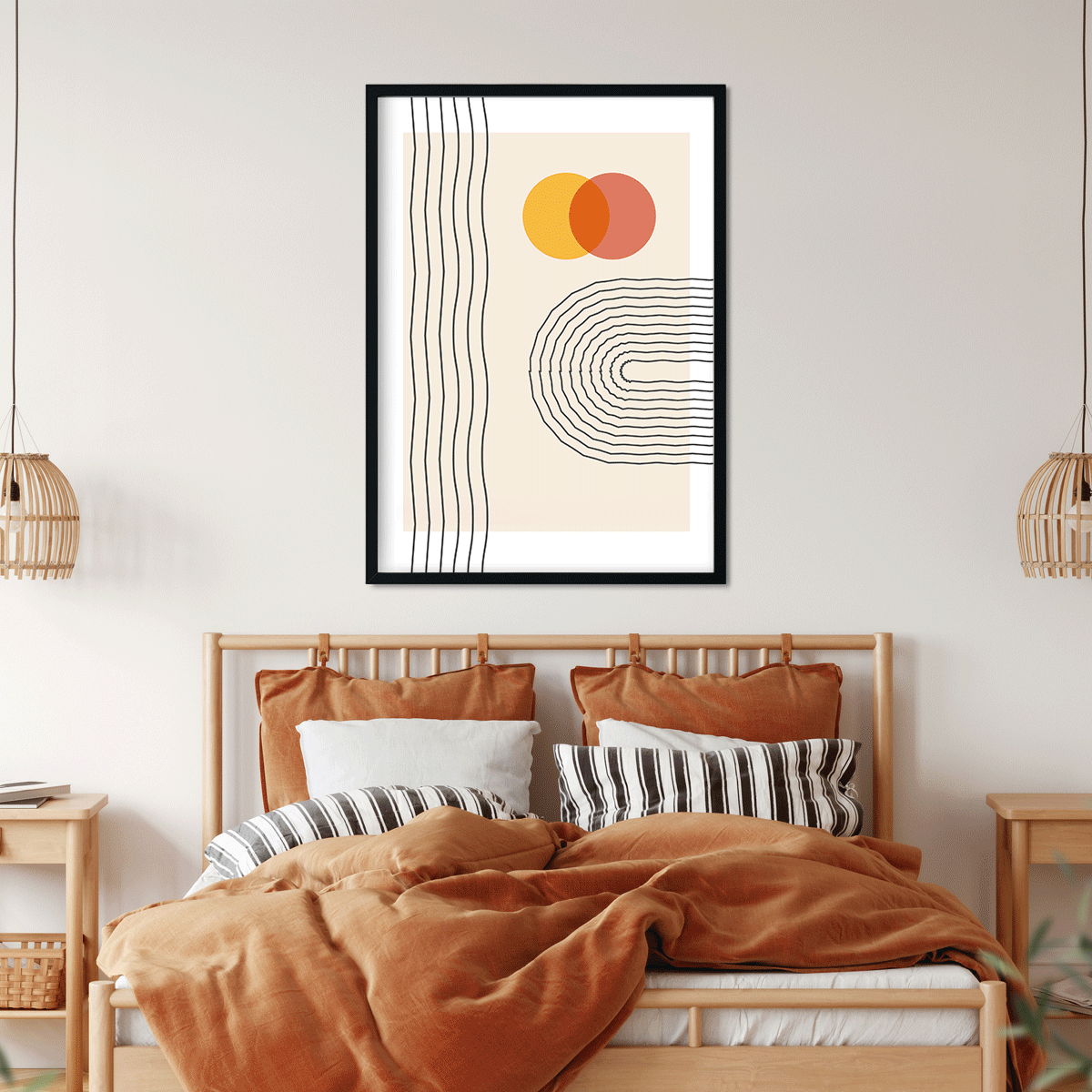 Geometric Lines wall Painting 4 X 5.5 Vertical Premium Wall Art Canvas by MeriDeewar