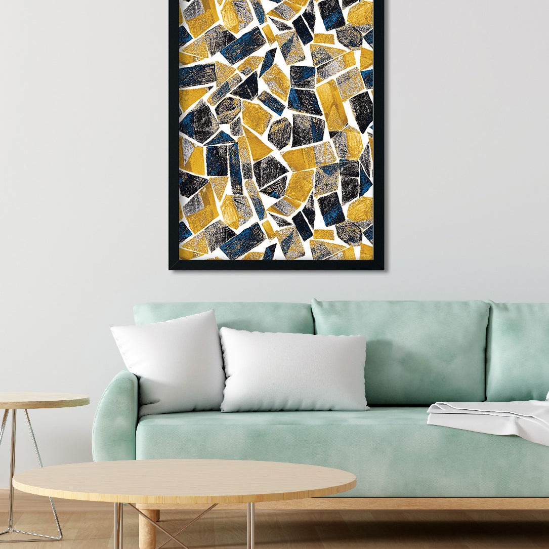 Geometric Multicolored Painting 2 : 3 Vertical Premium Wall Art Canvas by MeriDeewar