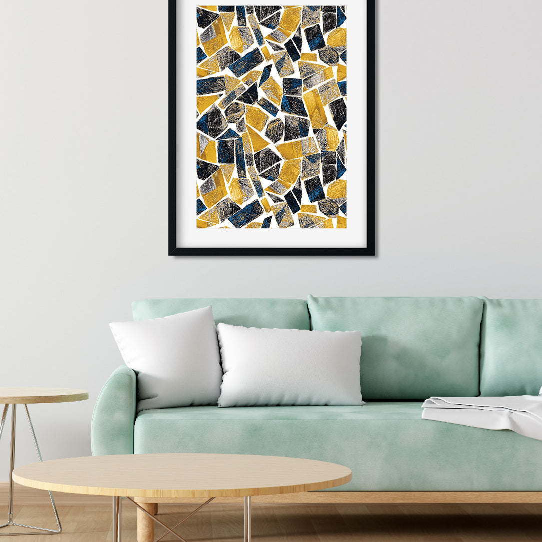 Geometric Multicolored Painting 2 : 3 Vertical Premium Wall Art Canvas by MeriDeewar