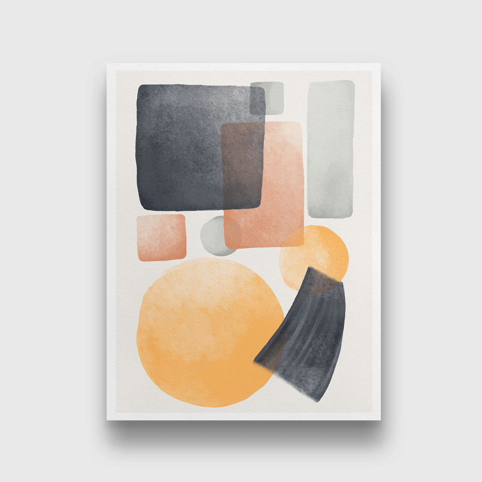 Geometric shapes abstract Painting 3 : 4 Vertical Premium Wall Art Canvas by MeriDeewar