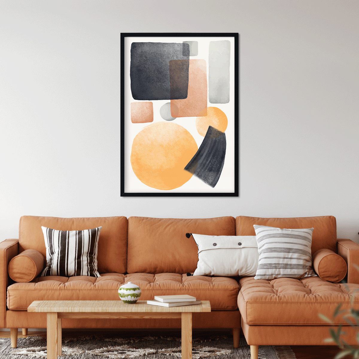 Geometric shapes abstract Painting 3 : 4 Vertical Premium Wall Art Canvas by MeriDeewar